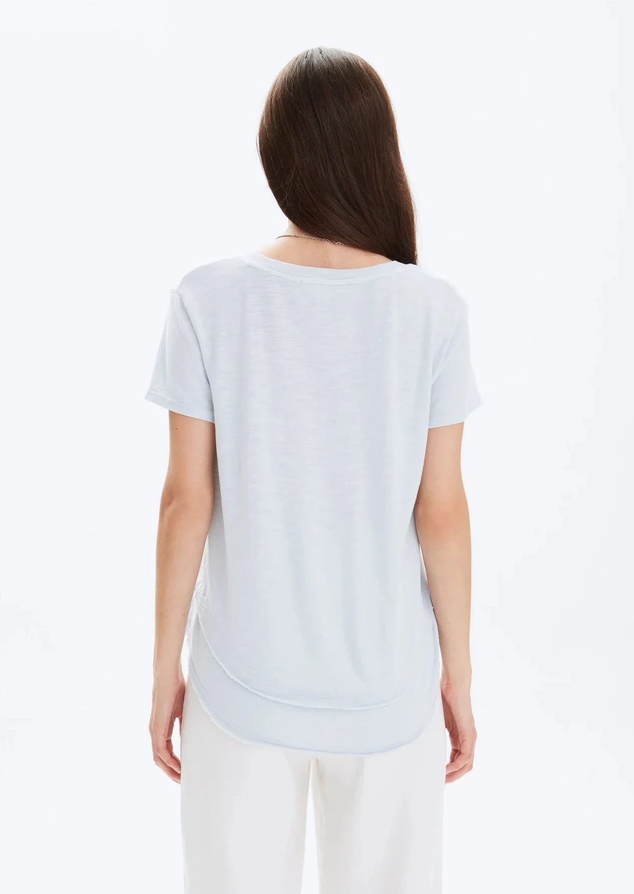 CHRLDR Ava V- Neck Mock Layer T-Shirt - Sky Blue