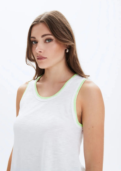 CHRLDR Neon Trim Ava Mock Layer Tank - Neon Green