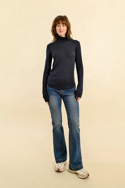 Molly Bracken Basic Turtleneck Navy