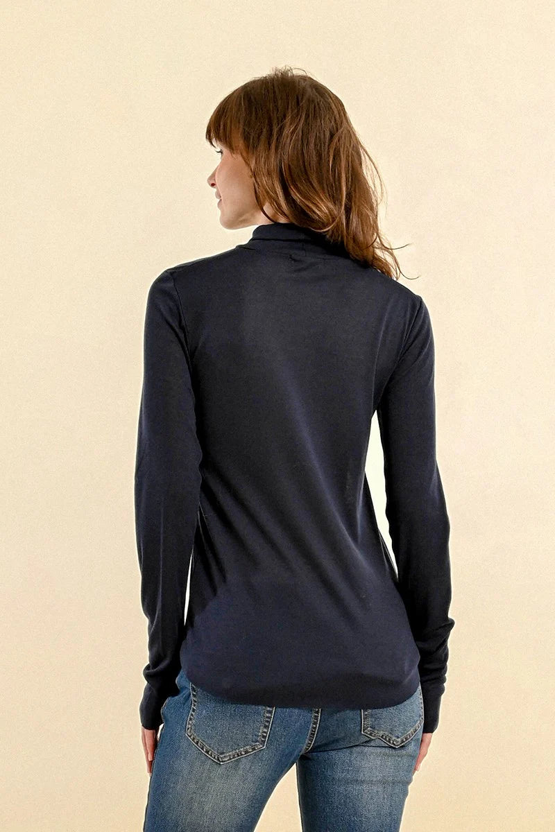 Molly Bracken Basic Turtleneck Navy