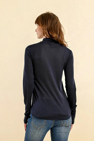 Molly Bracken Basic Turtleneck Navy