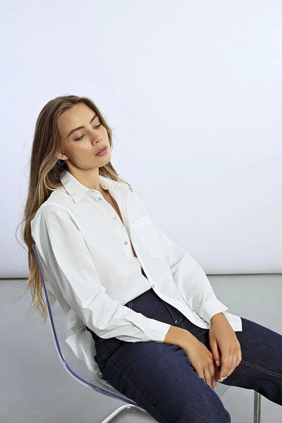 Molly Bracken Basic Cotton White Shirt