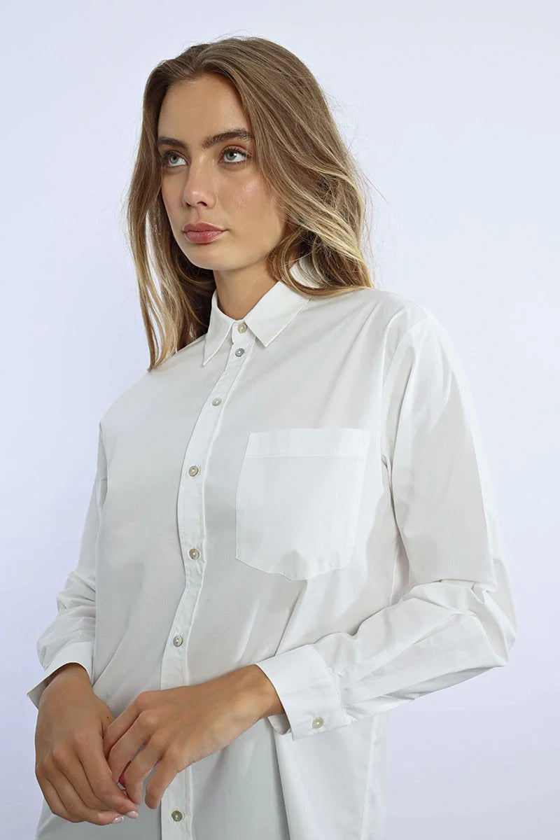 Molly Bracken Basic Cotton White Shirt