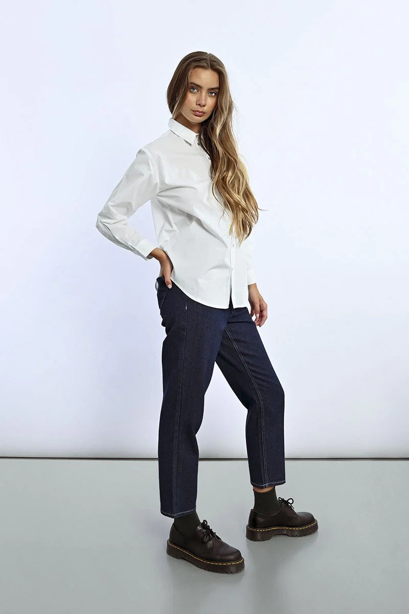 Molly Bracken Basic Cotton White Shirt