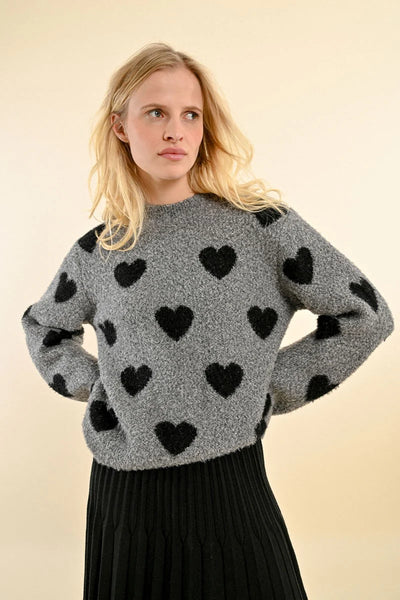 Molly Bracken Grey Heart Sweater