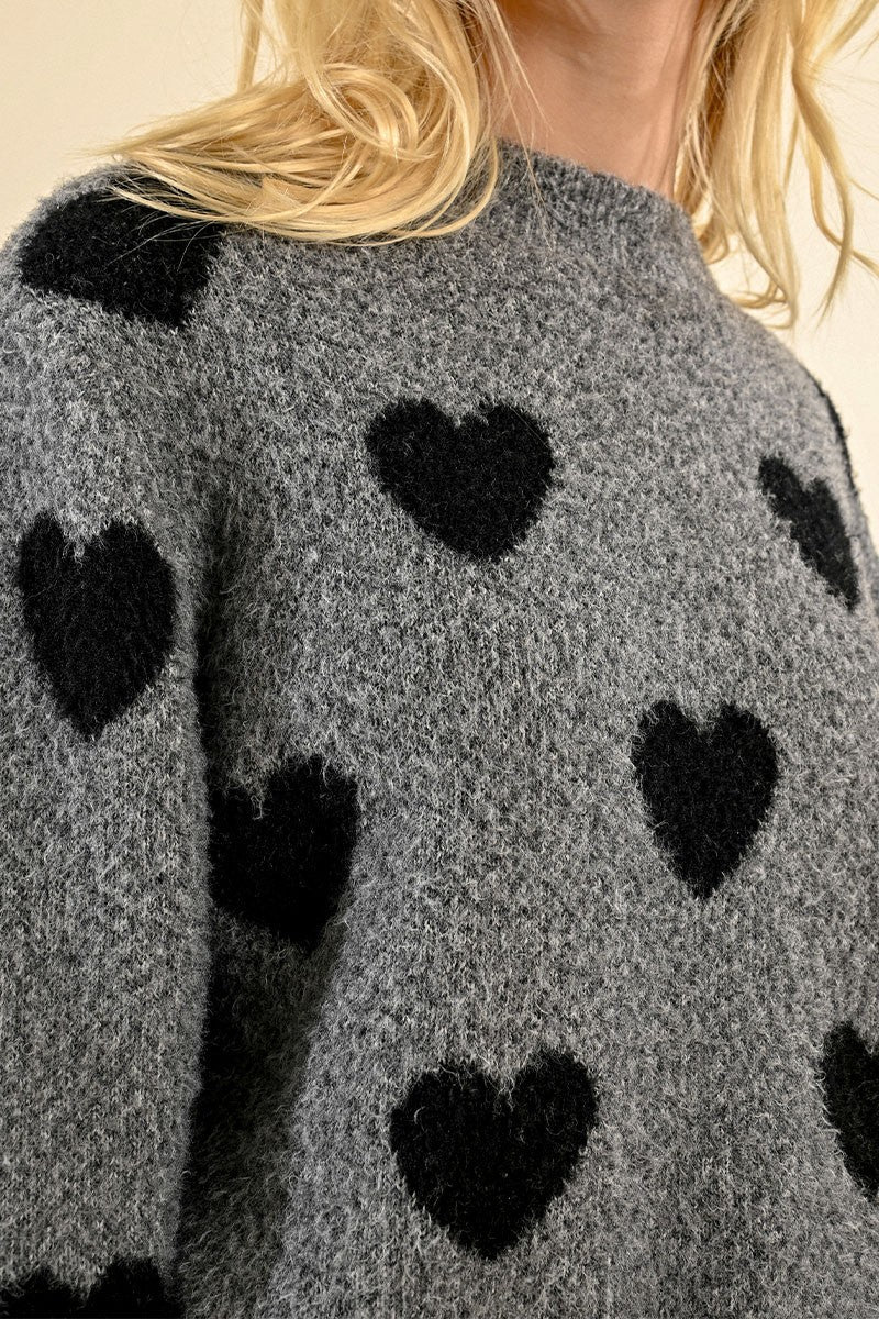 Molly Bracken Grey Heart Sweater