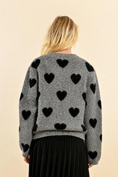 Molly Bracken Grey Heart Sweater