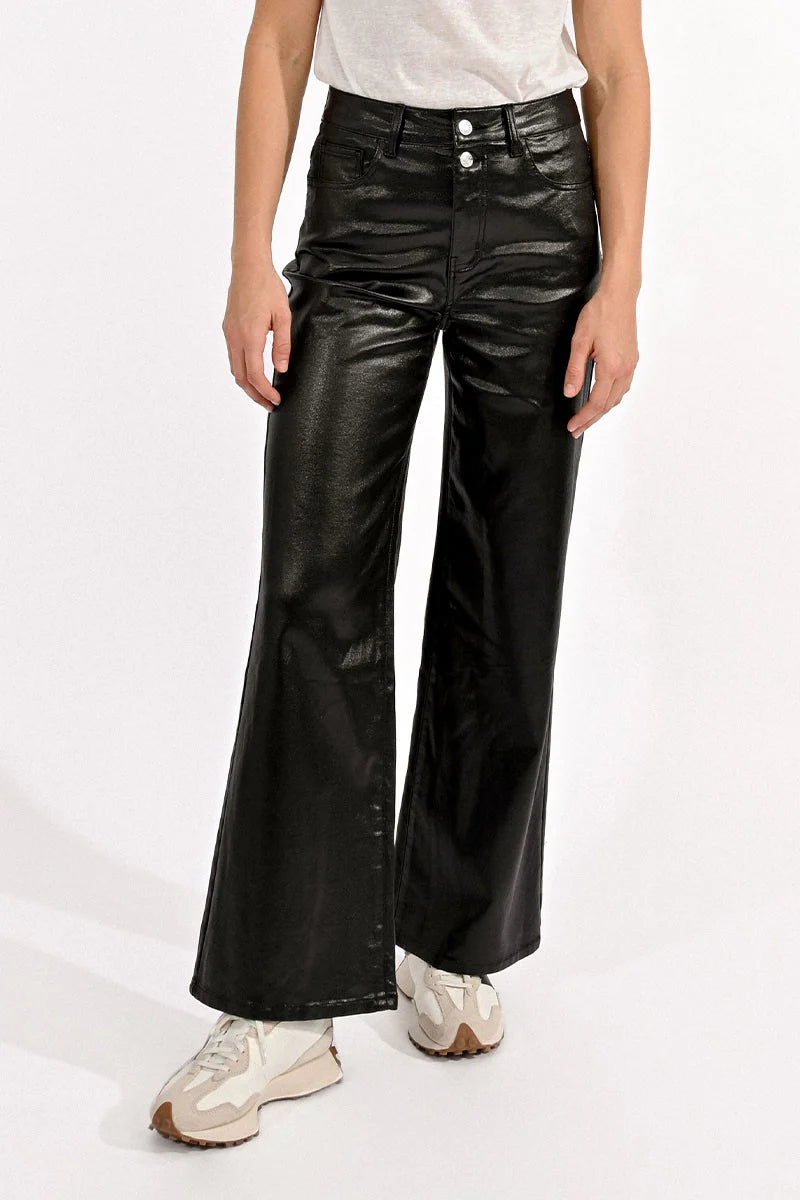 Molly Bracken Wide Leg Faux Leather Pants