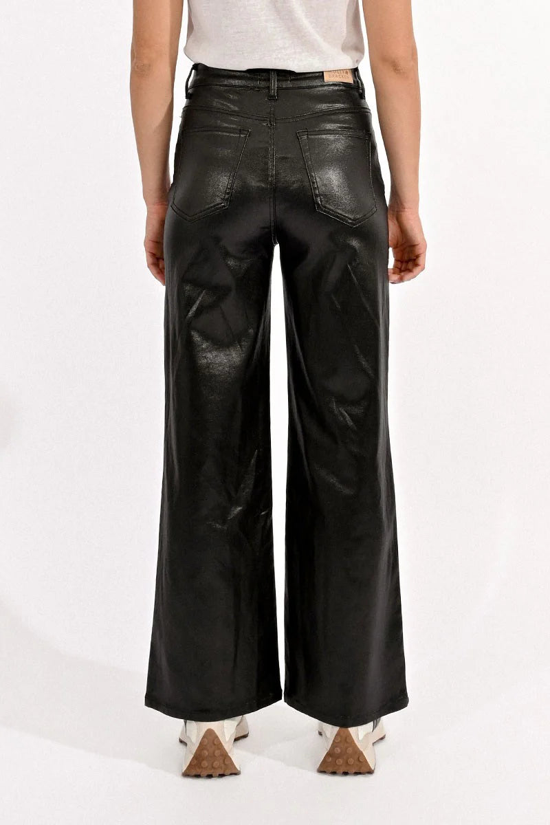 Molly Bracken Wide Leg Faux Leather Pants