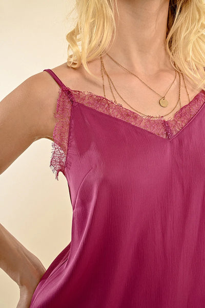 Molly Bracken Lace Cami - Plum