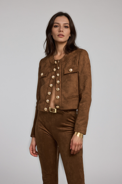 Generation Love Karson Vegan Suede Jacket Caramel