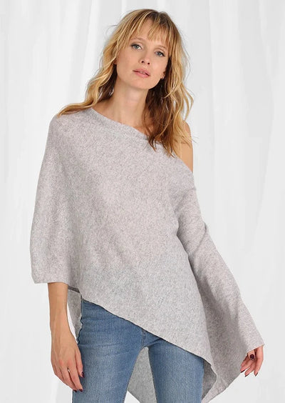 MINNIE ROSE Cashmere Ruana - Heather Grey