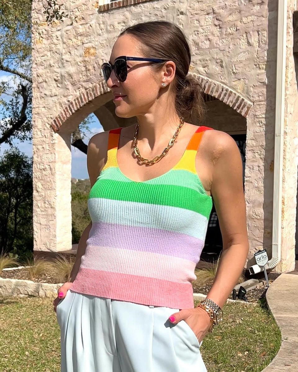 WISPR Gianni Striped Knit Tank - Multicolour