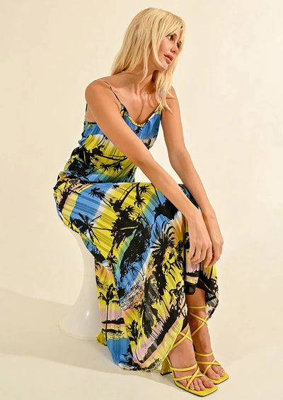 Molly Bracken California Print Trapeze Dress