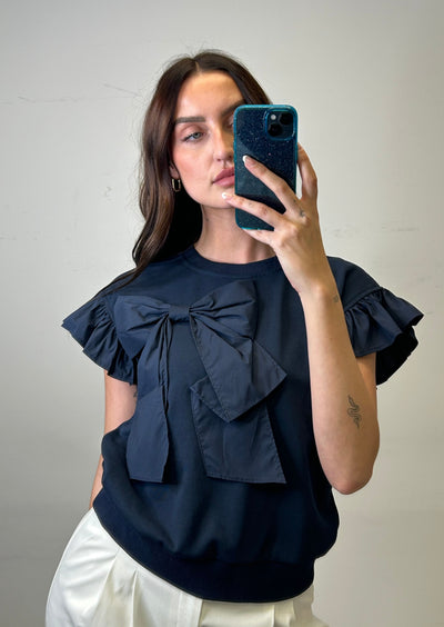 The Pink Door Bow Top Navy