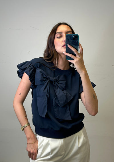 The Pink Door Bow Top Navy