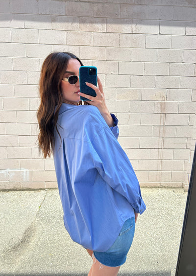 The Pink Door Oversized Shirt Blue