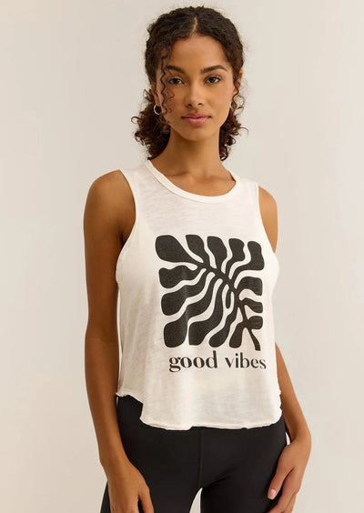 Z Supply Good Vibes Tank - Sandstone