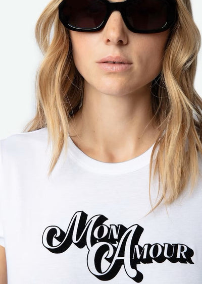 Zadig & Voltaire Mon Amour Script Woop Tee White