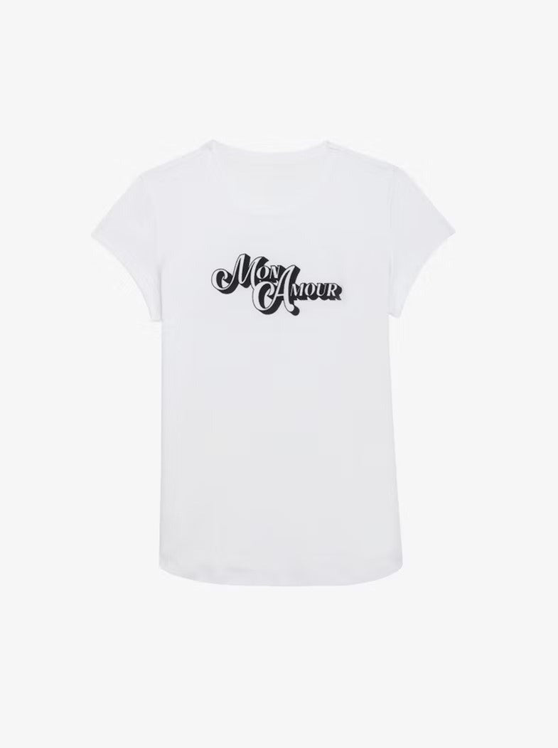 Zadig & Voltaire Mon Amour Script Woop Tee White