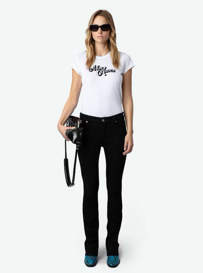 Zadig & Voltaire Mon Amour Script Woop Tee White