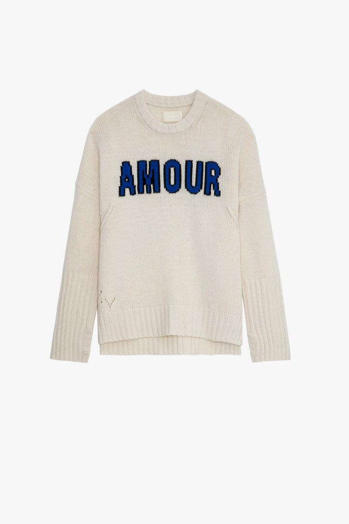 Zadig & Voltaire “Amour” Knit Sweater - Ivory/Blue – Shop The Pink Door