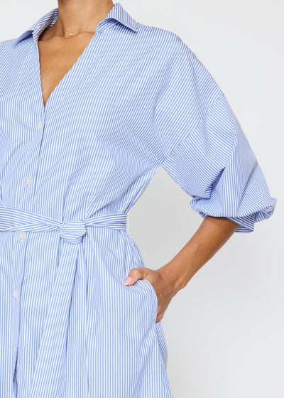 Brochu Walker Kate Belted Dress Blue Stripe