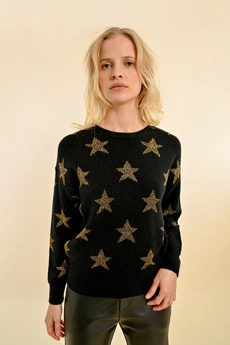 Molly Bracken Gold Star Sweater Black