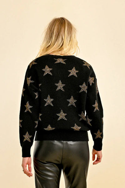 Molly Bracken Gold Star Sweater Black