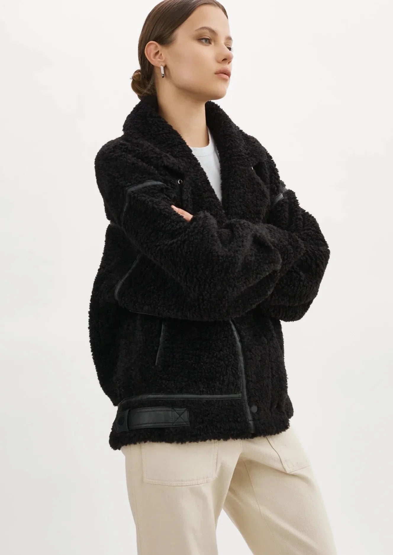 Lamarque Badu Black Shearling Faux Fur Jacket