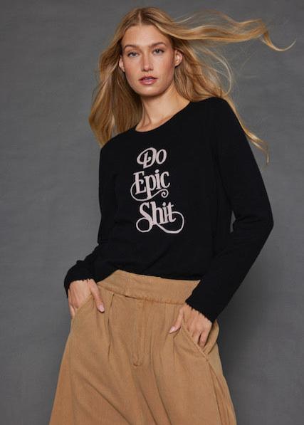 Lisa Todd Epic Cashmere Crew Neck Sweater - Onyx