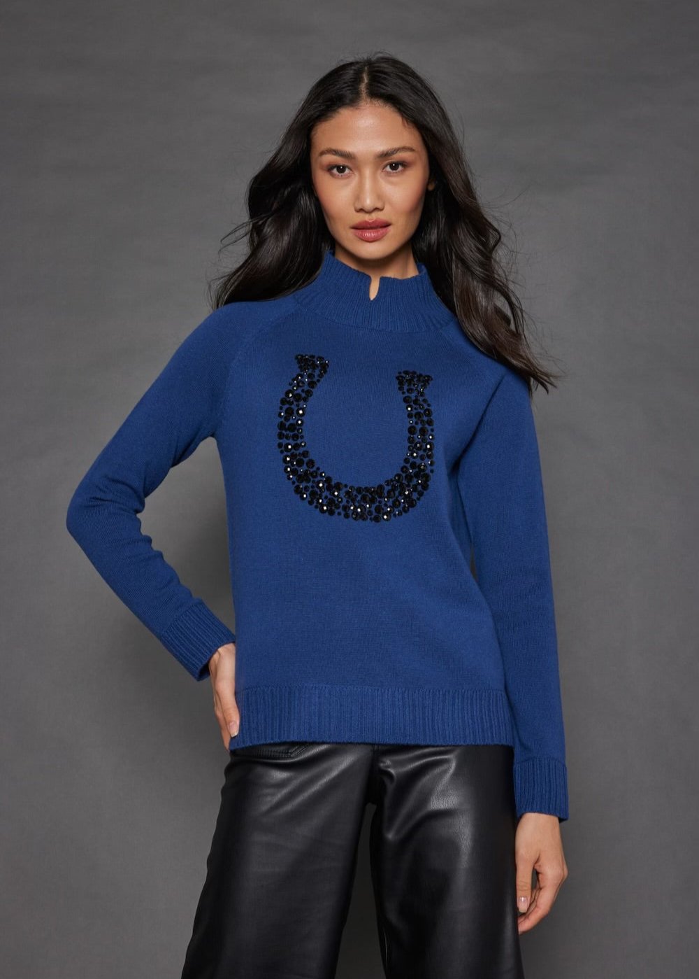 Lisa Todd Lucky U Cashmere / Wool Crew Neck Sweater - Denim