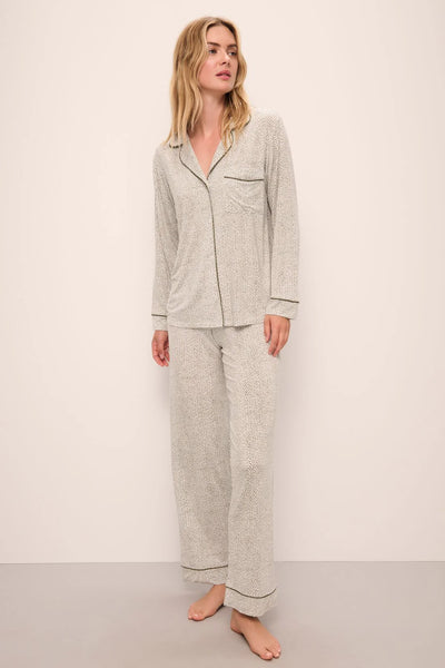 Eberjey Gisele Geometric Long PJ Set - Olive