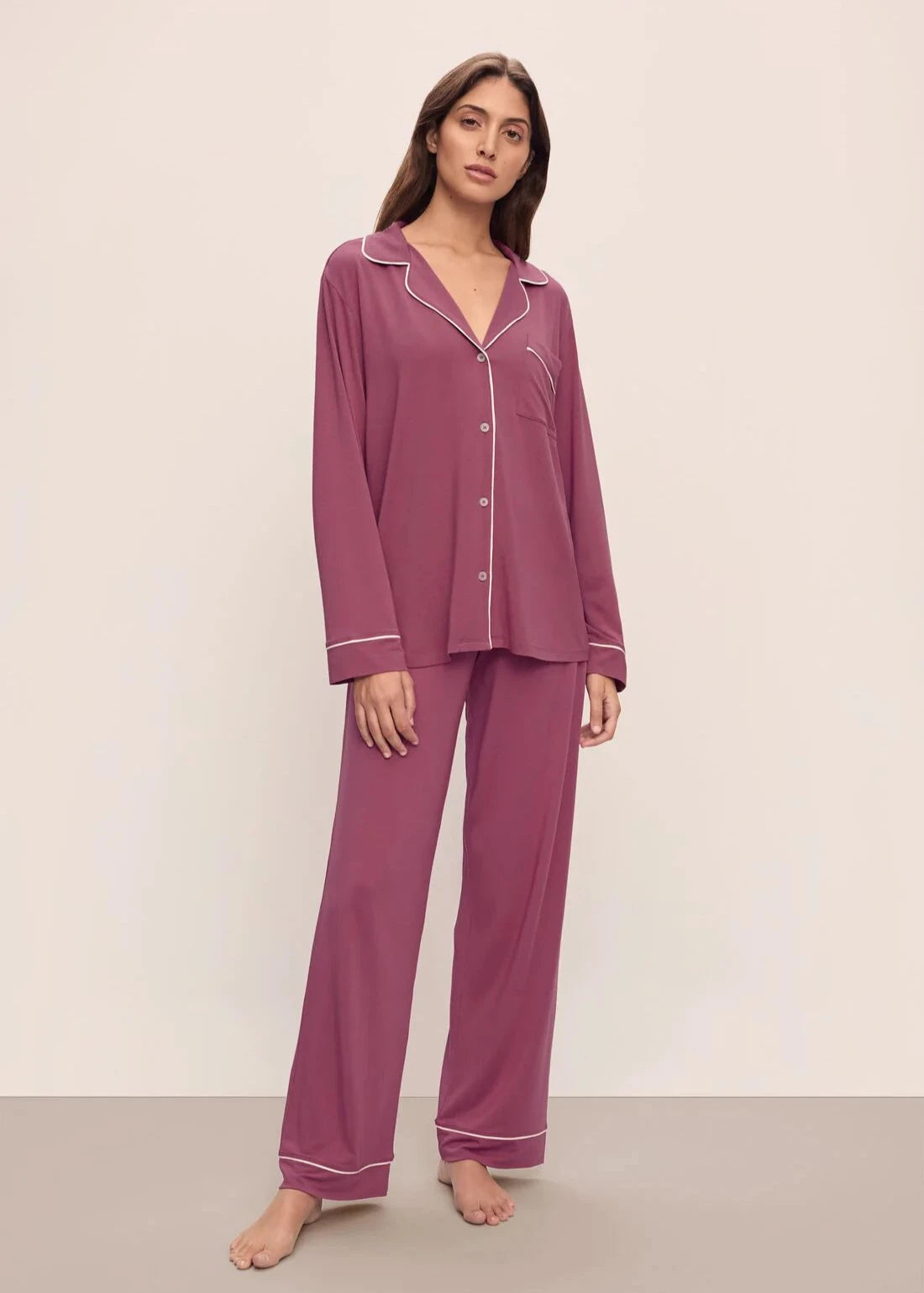 Eberjey Gisele Long Pj Set Raspberry/Ivory