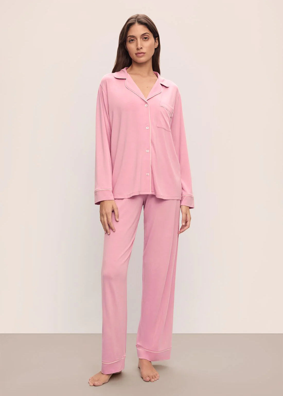 Eberjey Gisele Long Pj Set Orchid w/ Petal Piping