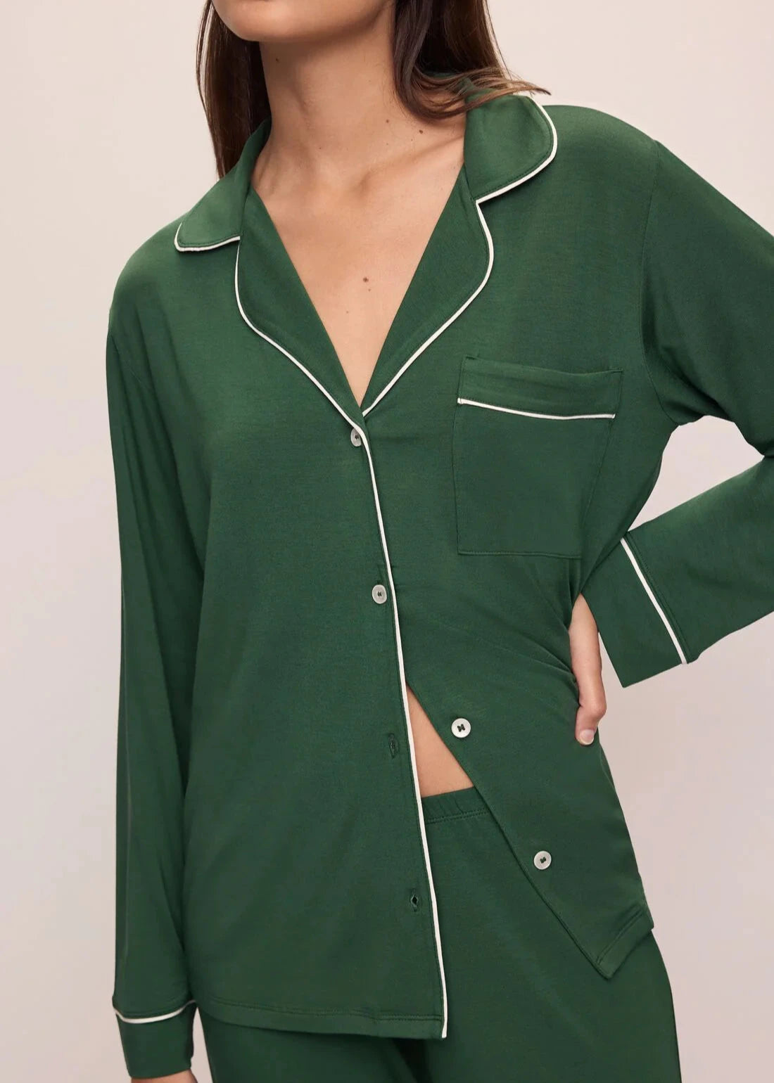 Eberjey Gisele Long Pj Set - Forest Green