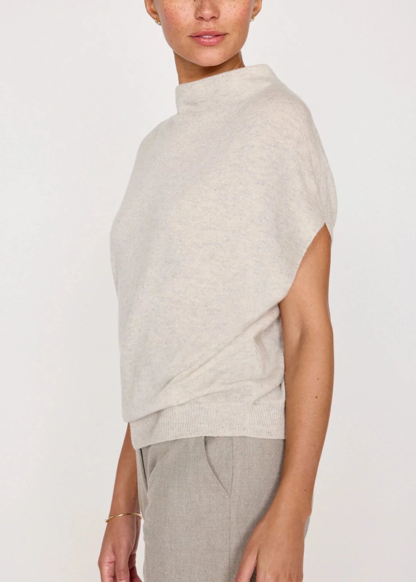 Brochu Walker Morten Funnel Neck Top - Mist Melange