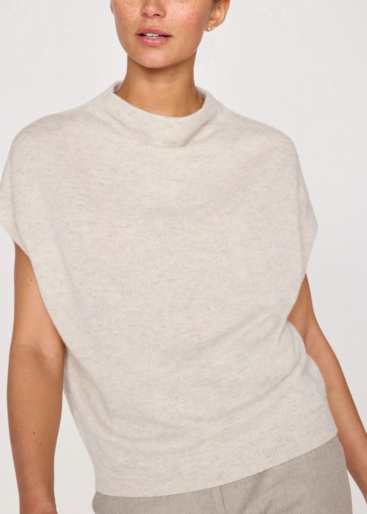 Brochu Walker Morten Funnel Neck Top - Mist Melange