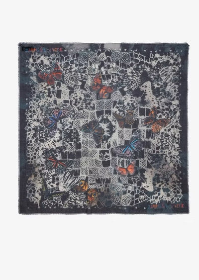 Zadig & Voltaire Scarf Kerry Lace Butterfly Black