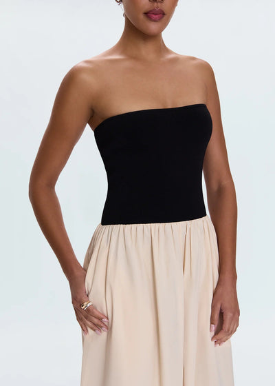 Pistola Mavo Tube Top Dress - Salt & Pepper