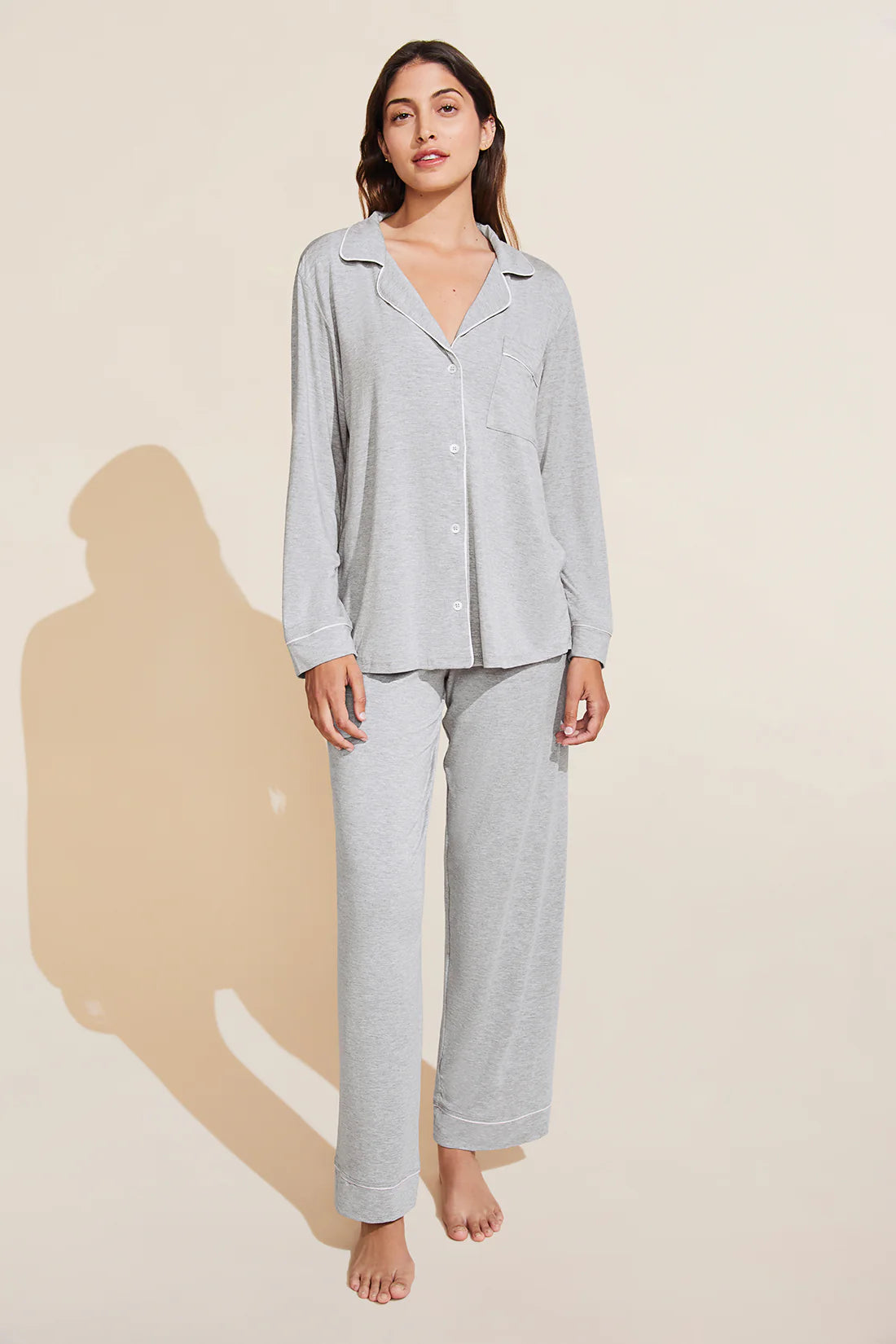 Eberjey Gisele Long PJ Set - Gray