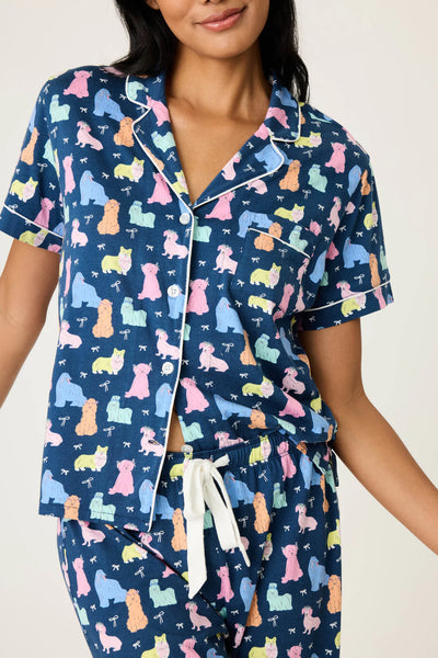 Pj Salvage Whimsy Pj Set Dogs Navy