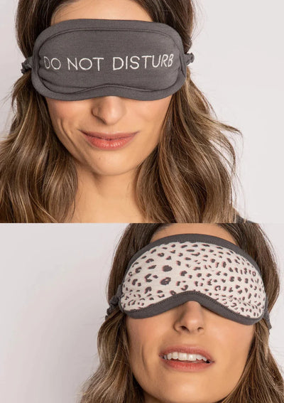 PJ Salvage “Do Not Disturb” PJ Set w/ Eyemask - Charcoal