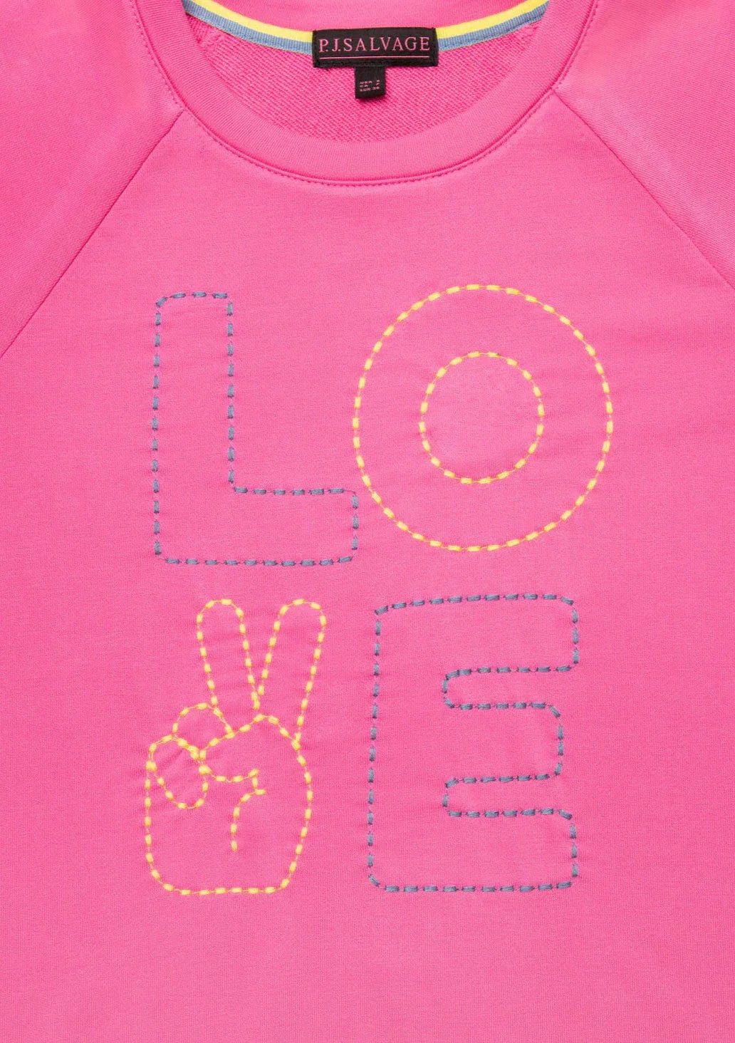 PJ Salvage Neon Dream “Love” L/S Top - Hot Pink