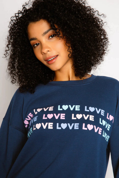 PJ Salvage Mad “Love” L/S Top - Navy