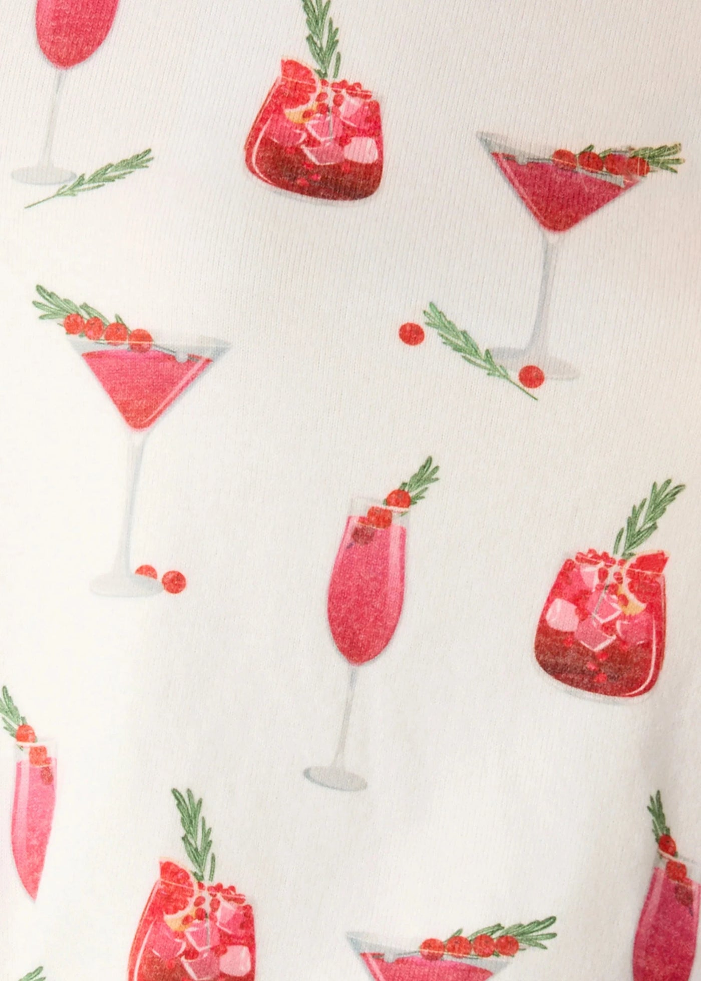 PJ Salvage Cranberries & Cocktails Top Ivory