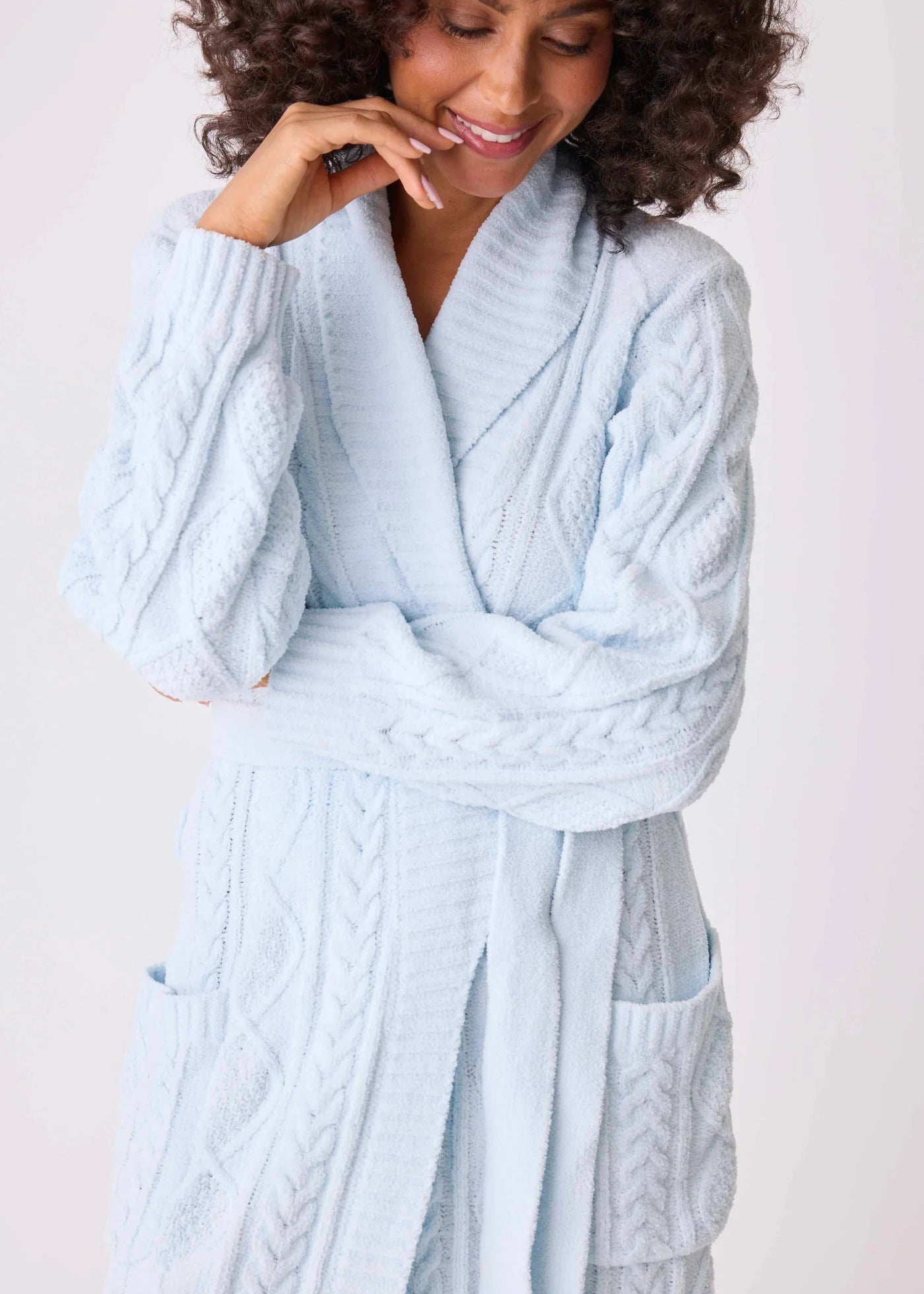 PJ Salvage Cable Crew Lounge Robes Blue