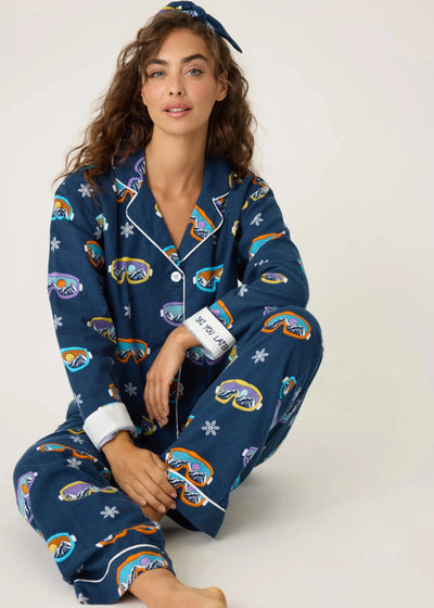 Pj Salvage Flannel Pj Set Navy Ski