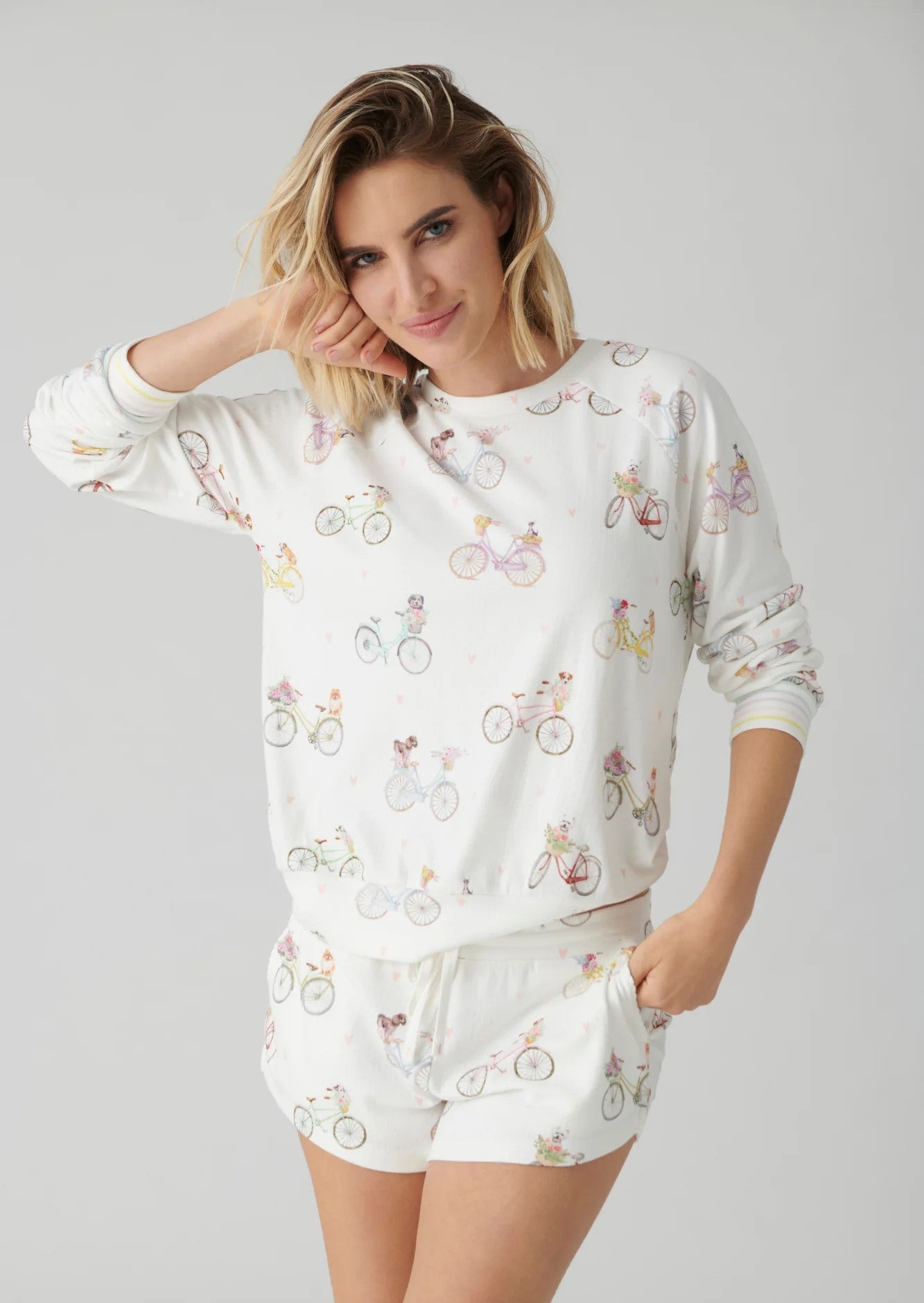 Pj Salvage Floral Market L/S Top Ivory