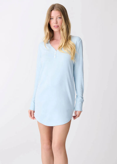 Pj Salvage Pointelle Hearts Chemise Blue Haze